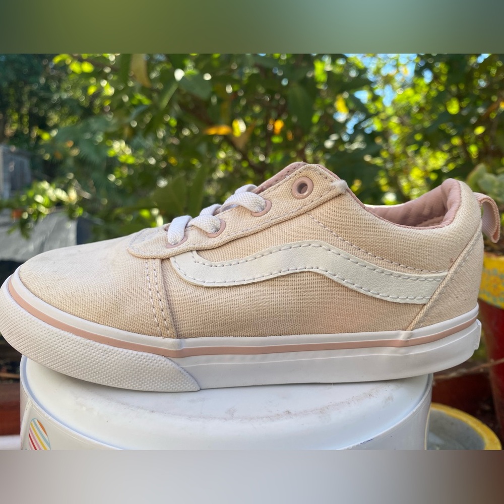 Vans Pink and White Shoes